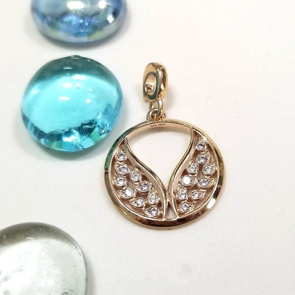 Authentic Pandora Me 14k Rose Gold Plated Burning Wings Medallion Charm Bead ALE - Picture 2 of 4